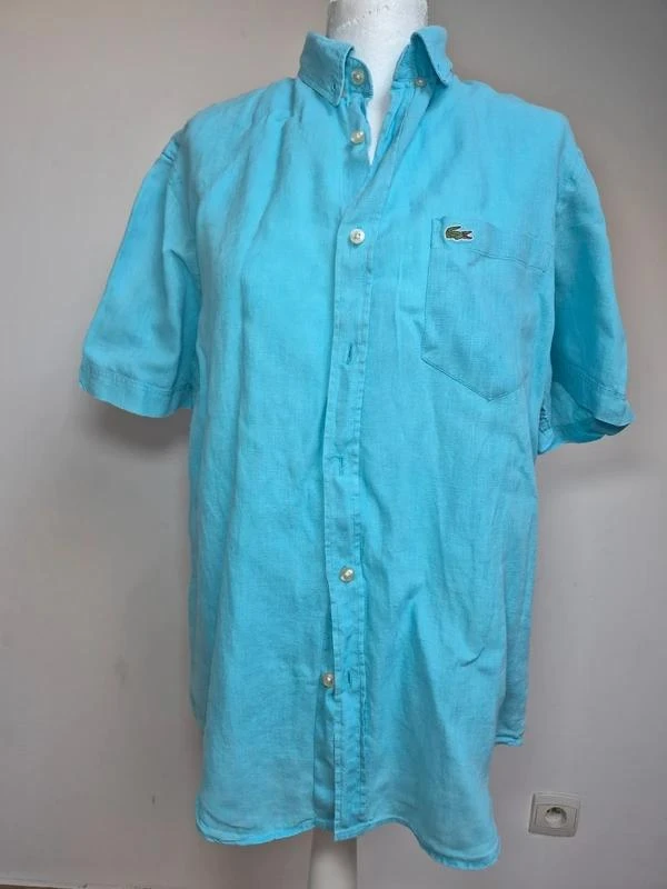 Lacoste Chemise Lin Bleu Turquoise FR 41 L